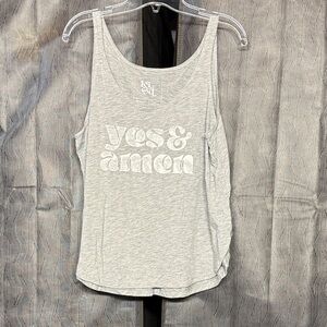 KLSD Gray Tank Top with 'Yes & Amen' Print